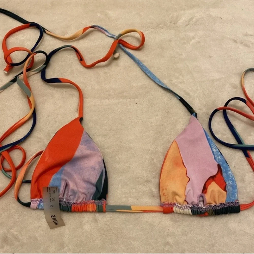 SHEIN Multicolor Wrap Bikini Top